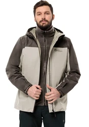 Jack Wolfskin 3-in-1 Funktionsjacke TAUBENBERG 3IN1 JKT M Grau/Beige/Khaki/Braun/Hellgrau