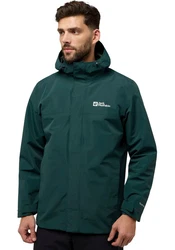 Jack Wolfskin Funktionsjacke ALTENBERG 3IN1 Dunkelgrün/Grün