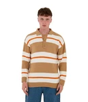 Denim Distriqt Strickpullover Herren Strick Polokragen Pullover in Loose Fit Camel