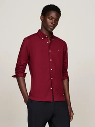 Tommy Hilfiger Langarmhemd FLEX POPLIN RF SHIRT rot (deep rouge)