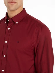 Tommy Hilfiger Langarmhemd FLEX POPLIN RF SHIRT rot (deep rouge)