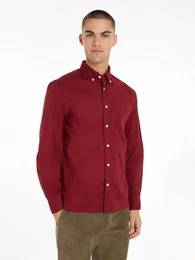 Langarmhemd FLEX POPLIN RF SHIRT mit Labelschild innen an der Knopfleiste