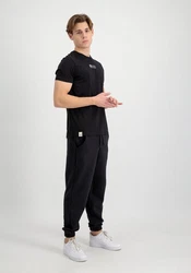 Alpha Industries T-Shirt Organics EMB Schwarz/Dunkelblau/Weiß