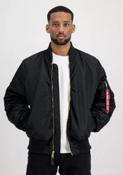 Alpha Industries Bomberjacke MA-1 OS Puckered Schwarz/Dunkelblau/Blau
