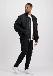 Alpha Industries Bomberjacke MA-1 OS Puckered Schwarz/Dunkelblau/Blau