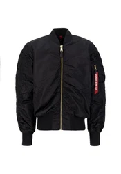 Alpha Industries Bomberjacke MA-1 OS Puckered Schwarz/Dunkelblau/Blau