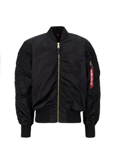 Alpha Industries Bomberjacke MA-1 OS Puckered Schwarz/Dunkelblau/Blau