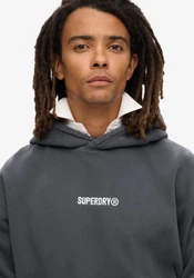 Superdry Kapuzensweatshirt Micro Logo Graphic Loose Hood schwarz