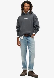 Superdry Kapuzensweatshirt Micro Logo Graphic Loose Hood schwarz
