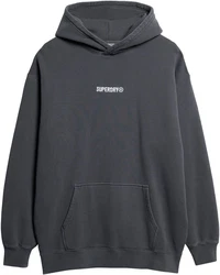 Superdry Kapuzensweatshirt Micro Logo Graphic Loose Hood schwarz