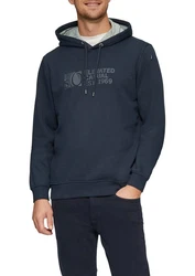 s.Oliver Kapuzensweatshirt mit Front-Print Dunkelblau/Blau