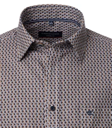 CASAMODA Langarmhemd Casual Fit Braun/Dunkelgrau/Rot/Dunkelrot