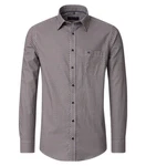 CASAMODA Langarmhemd Casual Fit Braun/Dunkelgrau/Rot/Dunkelrot