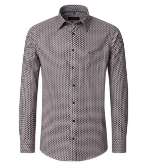 CASAMODA Langarmhemd Casual Fit Braun/Dunkelgrau/Rot/Dunkelrot CASAMODA Langarmhemd Casual Fit Braun/Dunkelgrau/Rot/Dunkelrot