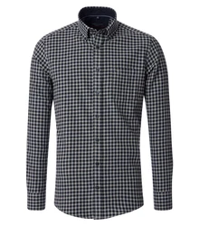CASAMODA Langarmhemd Casual Fit Dunkelgrün/Dunkelblau/Grau/Dunkelgrau