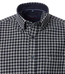 CASAMODA Langarmhemd Casual Fit Dunkelgrün/Dunkelblau/Grau/Dunkelgrau