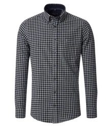 CASAMODA Langarmhemd Casual Fit Dunkelgrün/Dunkelblau/Grau/Dunkelgrau