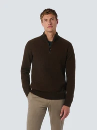 Rollkragenpullover Halber Reiverschluss Pullover Melange