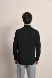 bugatti Langarmhemd Schwarz
