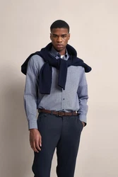 bugatti Langarmhemd mit moderner Passform Dunkelblau/Hellblau/Blau/Lila/Grau/Fliederfarben