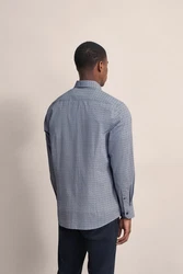 bugatti Langarmhemd mit moderner Passform Dunkelblau/Hellblau/Blau/Lila/Grau/Fliederfarben