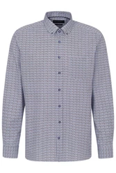 bugatti Langarmhemd mit moderner Passform Dunkelblau/Hellblau/Blau/Lila/Grau/Fliederfarben