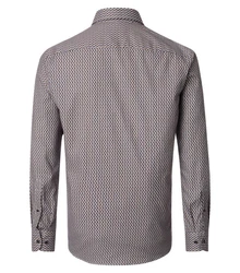 CASAMODA Langarmhemd Casual Fit Braun/Dunkelgrau/Rot/Dunkelrot