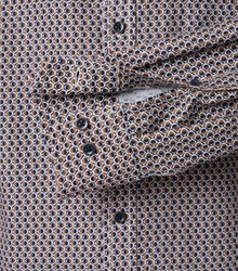CASAMODA Langarmhemd Casual Fit Braun/Dunkelgrau/Rot/Dunkelrot