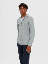 SELECTED HOMME Pullover SLHRYAN STRUCTURE HALF ZIP 