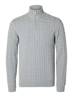 SELECTED HOMME Pullover SLHRYAN STRUCTURE HALF ZIP 