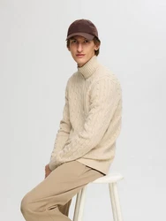 SELECTED HOMME Pullover SLHRYAN STRUCTURE HALF ZIP 