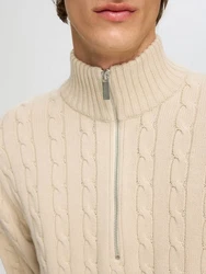 SELECTED HOMME Pullover SLHRYAN STRUCTURE HALF ZIP 