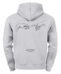 Neverless Hoodie Backprint Herren Michelangelo Hände Line-Art-Print 
