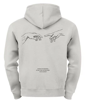Neverless Hoodie Backprint Herren Michelangelo Hände Line-Art-Print Neverless Hoodie Backprint Herren Michelangelo Hände Line-Art-Print