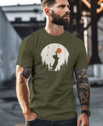 Neverless Print-Shirt Herren T-Shirt Frontprint Katze Silhouette Dunkelgrün/Grün/Braun/Khaki
