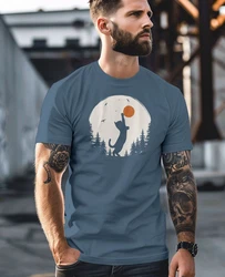 Neverless Print-Shirt Herren T-Shirt Frontprint Katze Silhouette Blau/Dunkelblau/Grau