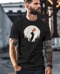Neverless Print-Shirt Herren T-Shirt Frontprint Katze Silhouette Schwarz/Grau/Orange