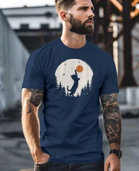 Neverless Print-Shirt Herren T-Shirt Frontprint Katze Silhouette Dunkelblau/Blau