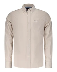 New Zealand Auckland Langarmhemd Omar Beige/Khaki