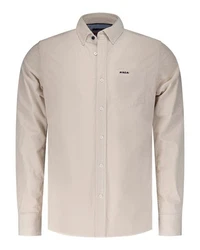 New Zealand Auckland Langarmhemd Omar Beige/Khaki