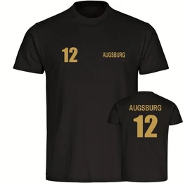 T-Shirt Herren Augsburg - Trikot Nummer 12 gold - Mnner