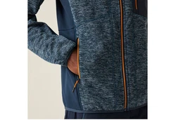 Regatta Strickfleecejacke Alven mit Kapuze Hellblau/Dunkelblau/Orange