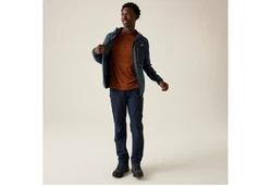 Regatta Strickfleecejacke Alven mit Kapuze Hellblau/Dunkelblau/Orange