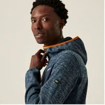 Regatta Strickfleecejacke Alven mit Kapuze Hellblau/Dunkelblau/Orange