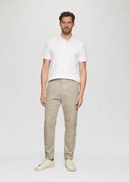 Stoffhose Cord-Chino aus Baumwollstretch mit Bundfalten