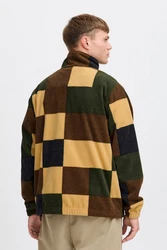 !Solid Troyer Halfzip Fleecejacke Dunkelgrün/Braun/Mischfarben