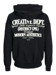 JACK & JONES Sweatshirt JORRoxbury schwarz / weiß