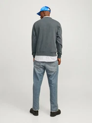 JACK & JONES Sweatshirt 'JORVesterbro' dunkelgrau/weiß