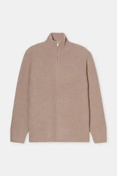 CLOSED Strickpullover Zip Pullover Regular Fit Braun/Lila/Beige