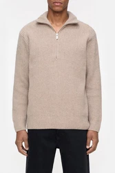 CLOSED Strickpullover Zip Pullover Regular Fit Braun/Lila/Beige